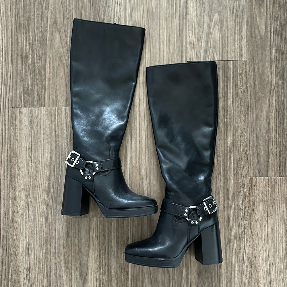 Aldo leather moto boots